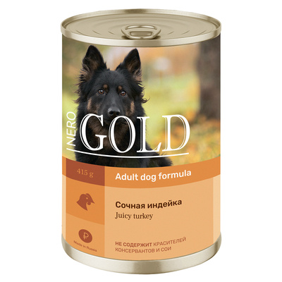 Nero Gold консервы Консервы для собак Сочная индейка 69фо31  0,415 кг 53623