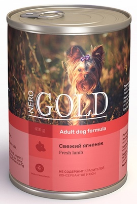 Nero Gold консервы ВИА Консервы для собак Свежий ягненок (Lamb), 0,410 кг