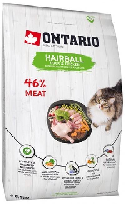 Ontario Для вывода шерсти у кошек с уткой и курицей (Ontario Cat Hairball) 213-10123, 0,400 кг
