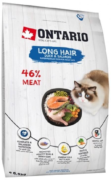 Ontario Для длинношерстных кошек с уткой и лососем (Ontario Cat Longhair) 213-10437 | Ontario Cat Longhair 6,5 кг 33919