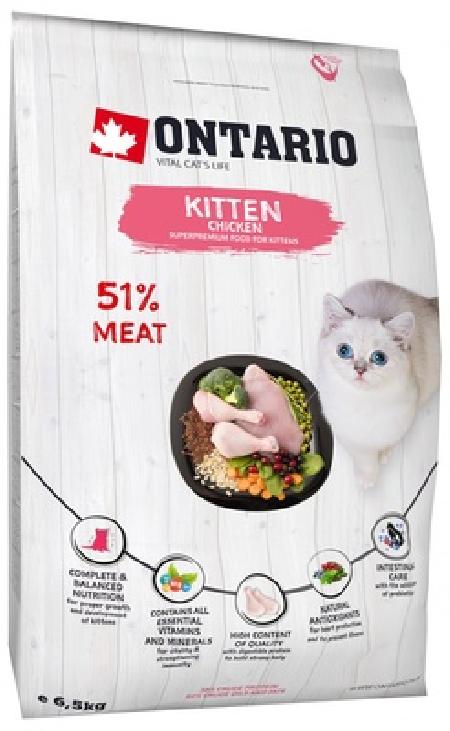 Ontario Для котят с курицей и индейкой (Ontario Kitten Chicken) 213-10037 | Ontario Kitten Chicken 6,5 кг 33913
