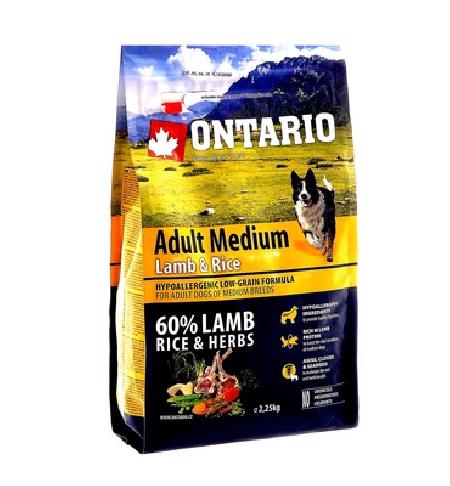 Ontario Для собак с ягненком и рисом (Ontario Adult Medium Lamb & Rice 2,25kg) 214-10695 2,250 кг 46607