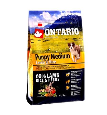 Ontario корм для щенков средних пород, ягненок и рис 6,5 кг, 3300100698