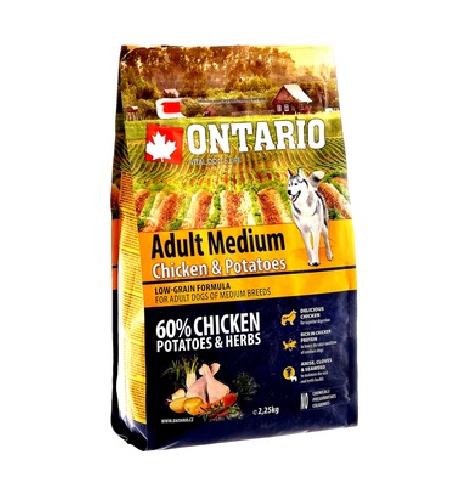 Ontario корм для собак средних пород, курица 12 кг, 3700100698