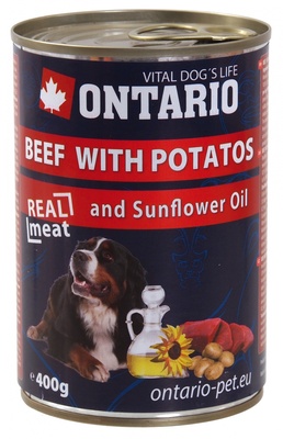 Ontario Консервы для собак: говядина и картофель (ONTARIO konz.Beef,Potatos,Sunflower Oil 800g) 214-2104, 0,800 кг
