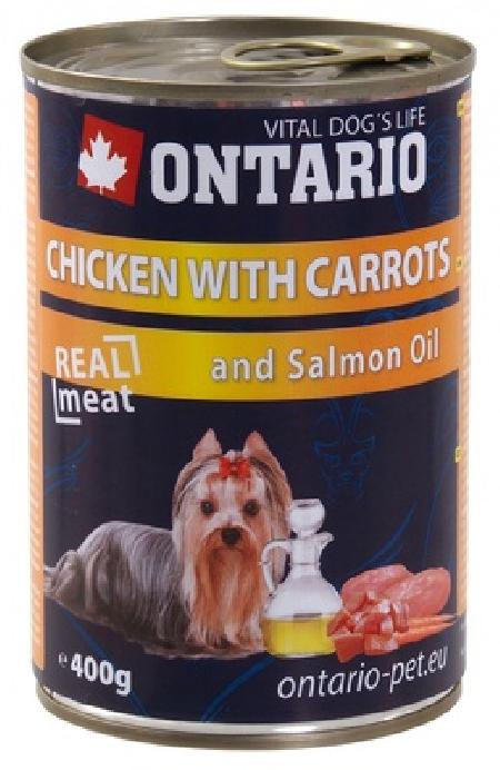 Ontario Консервы для собак: курица и морковь (ONTARIO konz.Chicken,Carrots,Salmon Oil 800g) 214-2134, 0,800 кг