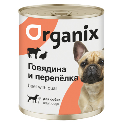 Organix консервы Консервы для собак говядина с перепелкой 11вн42 0,410 кг 19666, 1800100702
