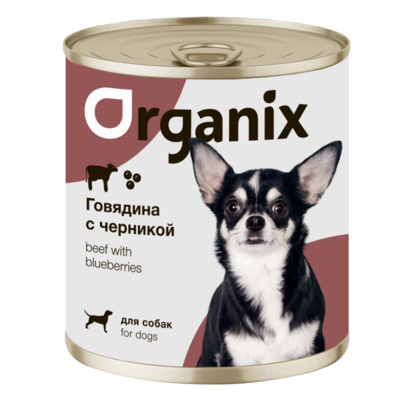 Organix консервы Консервы для собак Заливное из говядины с черникой 22ел16, 0,75 кг 