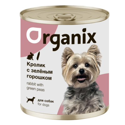 Organix консервы Консервы для собак Кролик с зеленым горошком 22ел16 0,400 кг 42905