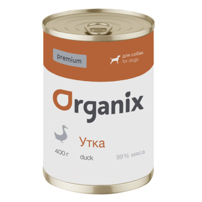 Organix консервы Премиум консервы для собак с уткой 99проц. 22ел16 0,400 кг 42934