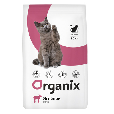 Organix сухой корм Для кошек с ягненком (Adult Cat Lamb), 7,500 кг