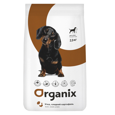 Organix сухой корм Беззерновой для собак с уткой и картофелем (Adult Dogs Duck and Potato), 2,500 кг, 41810, 41810