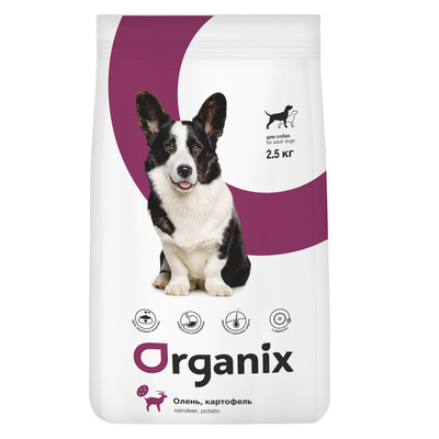 Organix сухой корм Для собак с олениной и картофелем (Adult Dogs Reindeer and Potato) 2,500 кг 41822