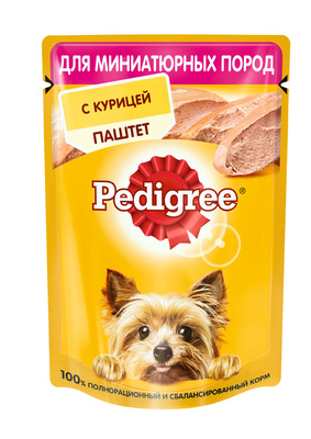 Pedigree ВИА Паучи для собак мелких пород паштет с курицей 10131650, 0,08 кг 