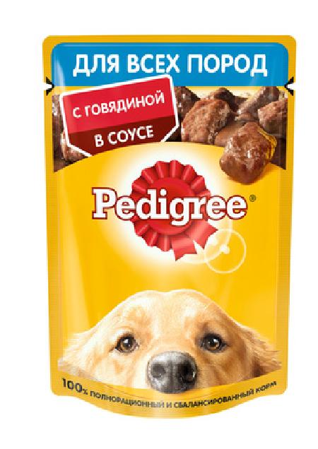 Pedigree Паучи для взрослых собак всех пород, с говядиной в соусе, 85г 10222556, 0,085 кг 