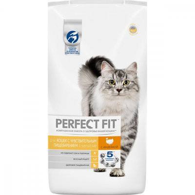 Perfect Fit Сухой корм для чувствительных кошек, с индейкой 10205500, 2,500 кг