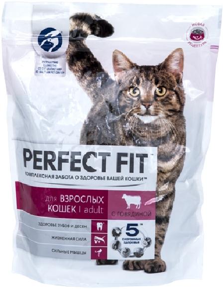 Perfect Fit Сухой корм для взрослых кошек, с говядиной (PERFECT FIT Adult Beef 10*650g) 10162225 | PERFECT FIT Adult Beef , 0,65 кг, 25236