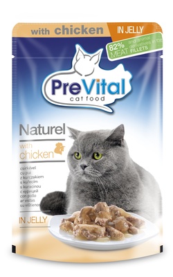 PreVital Паучи Натурель для кошек в желе с курицей, 0,085 кг, 34501