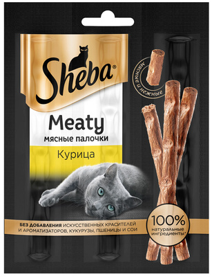 Sheba Лакомство для кошек  (Meaty) «Мясные палочки. Курица», 12г 10229086, 0,012 кг 