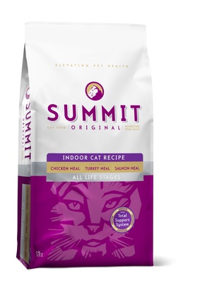Summit Для котят и кошек три вида мяса с цыпленком, лососем и индейкой (Original 3 Meat, Indoor Cat Recipe CF), 6,8 кг 