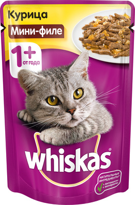 Whiskas ВИА Паучи для кошек мини-филе с курицей 10165913, 0,085 кг