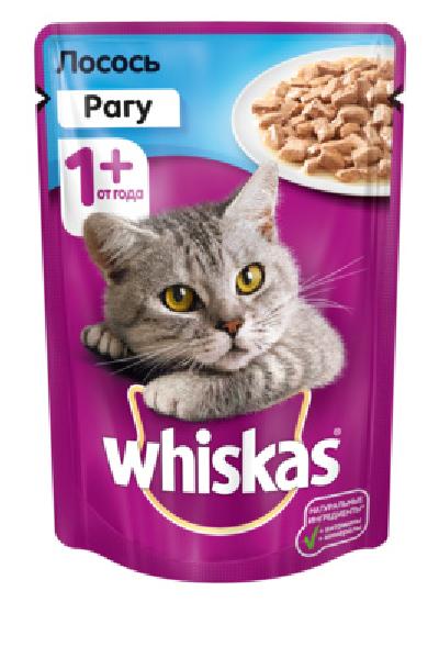 Whiskas ВИА Паучи для кошек рагу с лососем 10137258, 0,085 кг