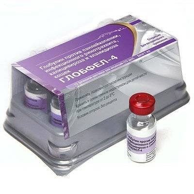(t) Глобфел-4 глобулин против панлейкопении, инфекционного ринотрахеита, калицивироза и хламидиоза кошек, 13305