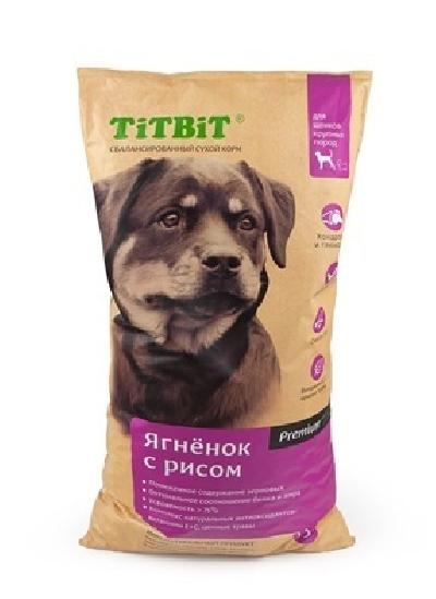 TiTBiT Сухой корм для щенков крупных пород ягненок с рисом (008331), 13,000 кг