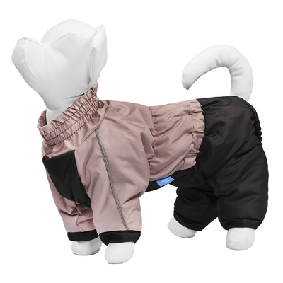 Yami-Yami одежда Комбинезон для собак на флисовой подкладке коричнево-розовый размер L (спинка 32 см) лн26ос 0,100 кг 55961