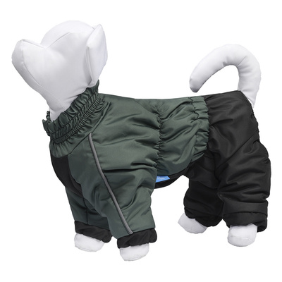 Yami-Yami одежда Комбинезон для собак на флисовой подкладке серо-зелёный размер L (спинка 32 см) лн26ос 0,100 кг 55965