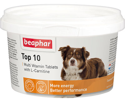 Beaphar Витамины для собак с L-карнитином (Top 10 for Dogs), 180шт. (12542), 0,147 кг