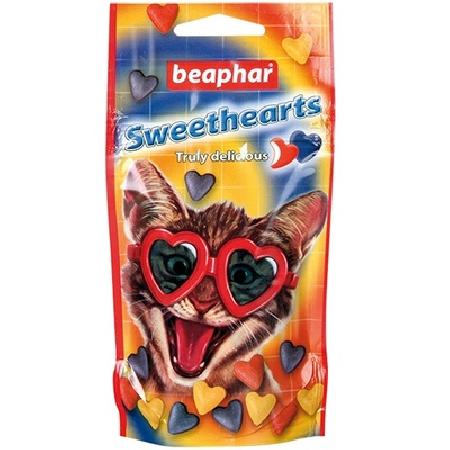 Beaphar Sweet Hearts витамины для взрослых кошек, разноцветные сердечки 150 таб