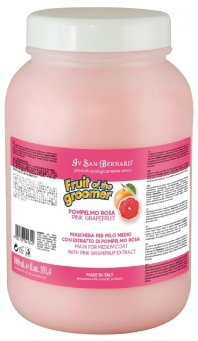 ISB Fruit of the Grommer Pink Grapefruit Восстанавливающая маска для шерсти средней длины с витаминами 3 л, NMASPO3000
