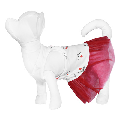 Yami-Yami одежда Платье для собаки с красной юбкой из фатина L (спинка 29-31 см) лн26ос 0,100 кг 52900