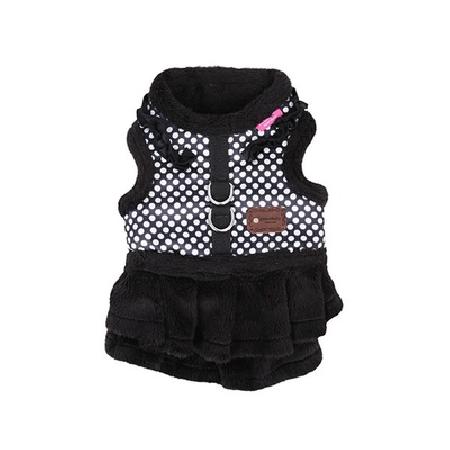 Pinkaholic ВИА Платье-шлейка из иск.меха с жилетом в горошек, черный, размер L (IMPERIAL FLIRT HARNESS/BLACK/L) NAOD-AH7093-BK-L, 0,15 кг, 13207.черн