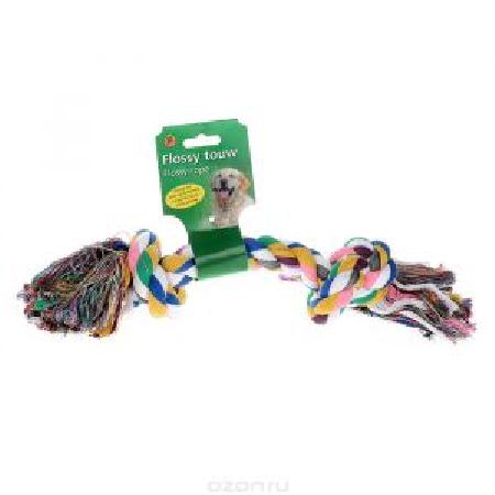 Beeztees 640932 Игрушка для собак Канат с 2-мя узлами разноцветный 300г*38см