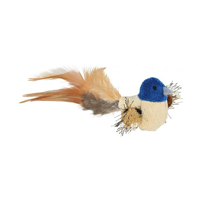 ТРИКСИ 45765 игрушка для кошек Птичка плюшевая с перьями 8 см