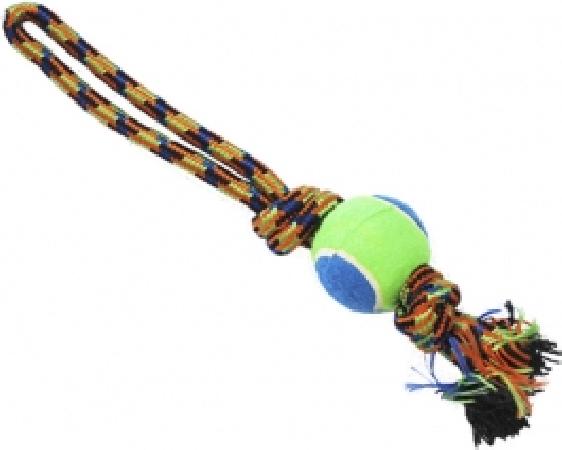 №1 ГР 95 Игрушка для собак Грейфер веревка плетеная с мячом 36см