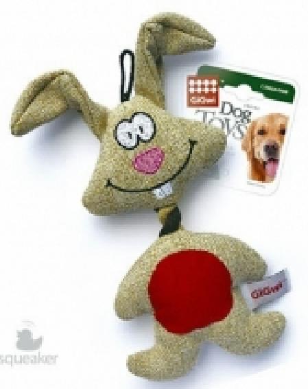 GiGwi игрушка для собак средних и крупных пород, заяц с пищалкой 20 см