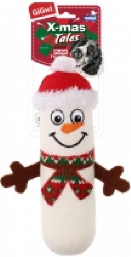 ГиГви 75473 Игрушка для собак Кристмас Маленький снеговик с пищалкой 18см