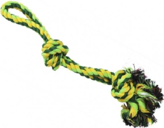 №1 ГР 341 Игрушка для собак Грейфер веревка плетеная с двумя узлами и ручкой 40см