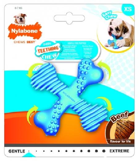 Nylabone Х-косточка для щенков аромат говядины ХS (Puppy Teething X Bone - Beef Flavour) 983782EU 0,090 кг 47598