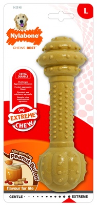 Nylabone Штанга экстра жесткая аромат арахисовой пасты L (Extreme Chew Barbell) 983029EU 0,270 кг 47625