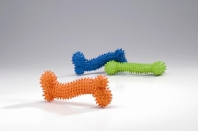 Beeztees Косточка массажная резина жевательная игрушка для собак резина цветной 7x7x17 см
