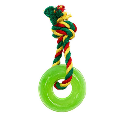 Dental Knot Кольцо мини с канатом резина 2,3 см х 6,9 см зеленое D11-3967-GR 0,7 кг 43860