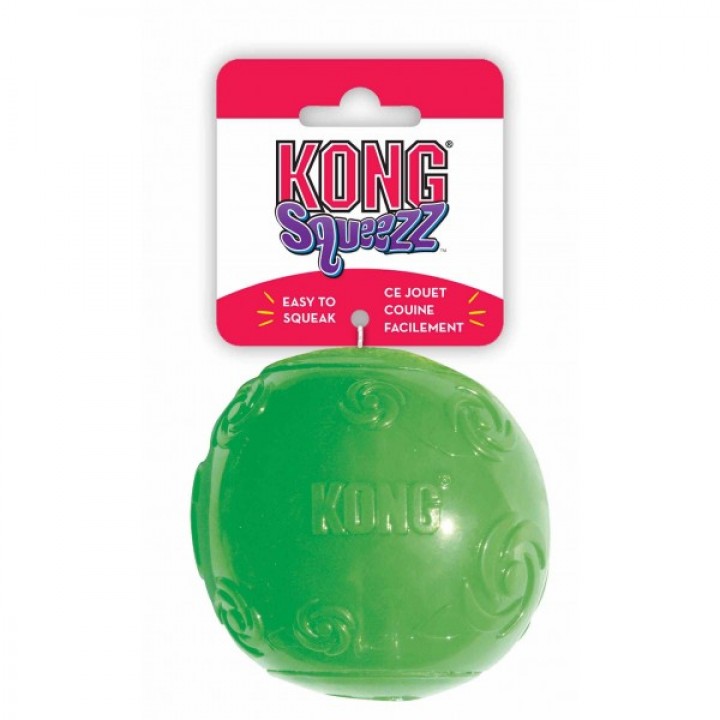 Kong игрушка для собак, Squeezz Кольцо резиновое с пищалкой M