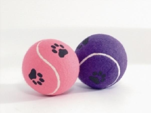 Beeztees 625596 Игрушка для собак Мячик теннисный с отпечатками лап, в ассорт. 10см
