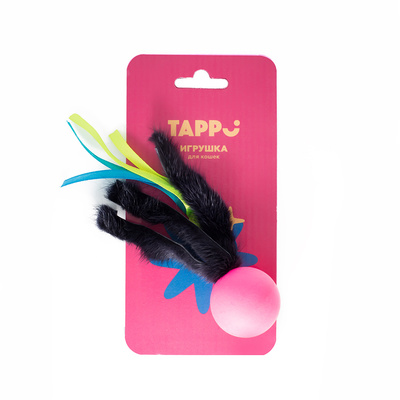 Tappi игрушки Игрушка Нолли для кошек мяч с хвостом из натурального меха норки и лент 29оп66 0,013 кг 41751
