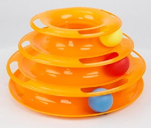 Homecat Игрушка для кошек Трэк пластиковый трехэтажный с мячиками 24,5х12см 75939 0,417 кг 41687