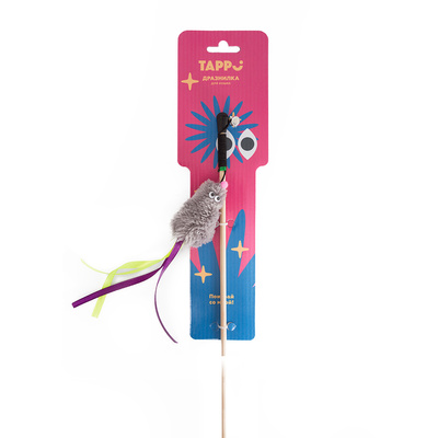 Tappi игрушки Игрушка Тилия дразнилка  для кошек мышь с кошачьей мятой с хвостом из лент на веревке 29оп66 0,025 кг 37628